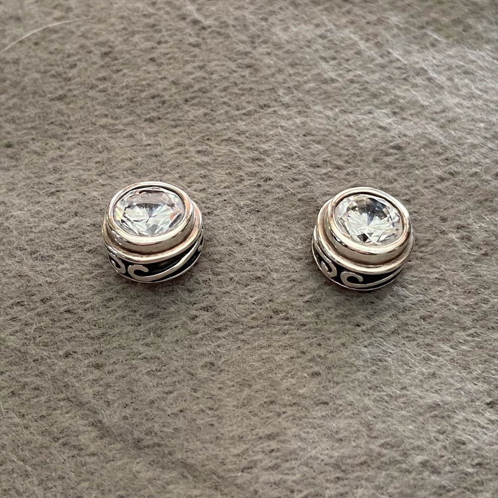 Silpada Bezel Set CZ Earring